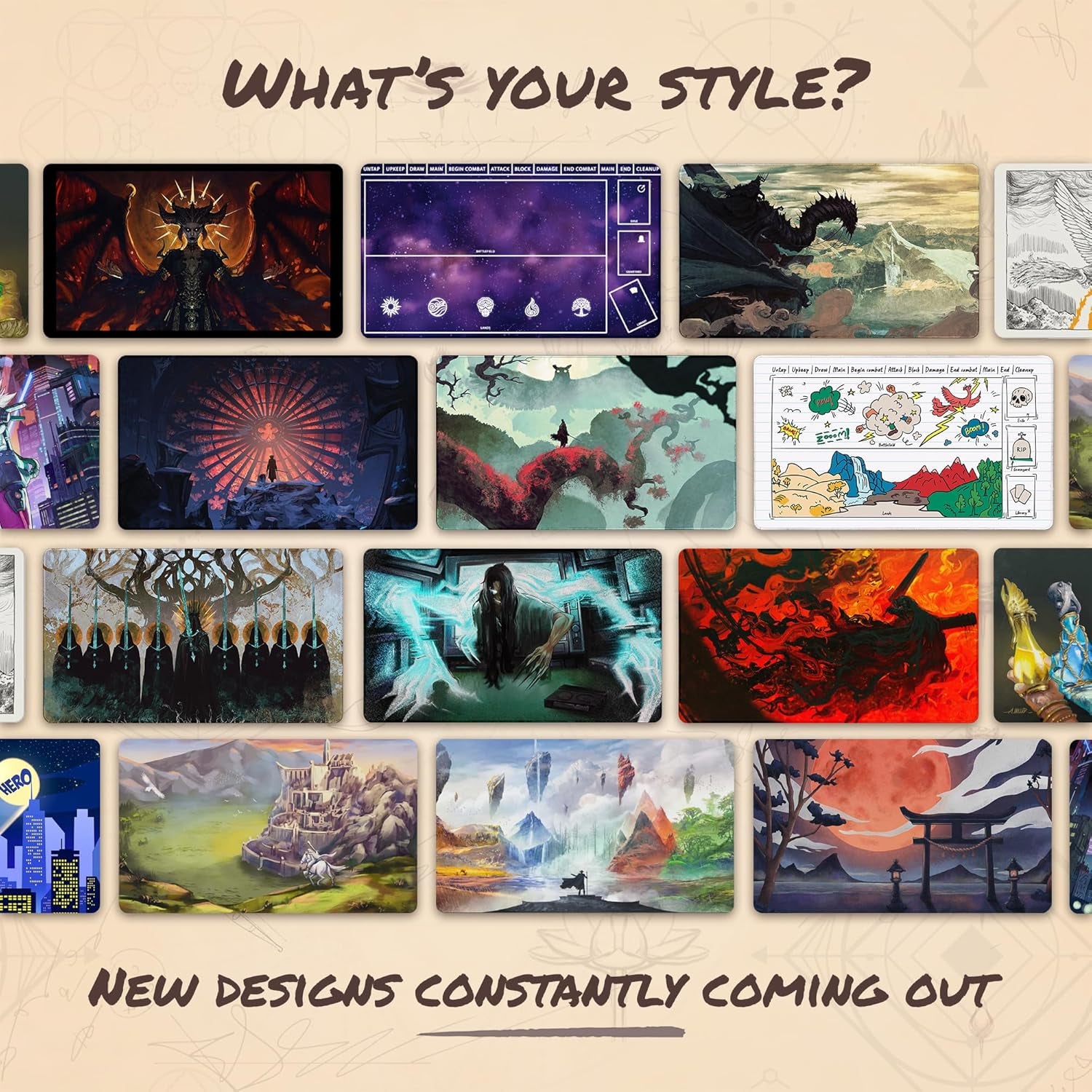 Cosmic Black (Stitched) - MTG Playmat - Compatible with Magic the Gathering Playmat - Play MTG, Yugioh, TCG - Original Play Mat Art Designs & Accessories