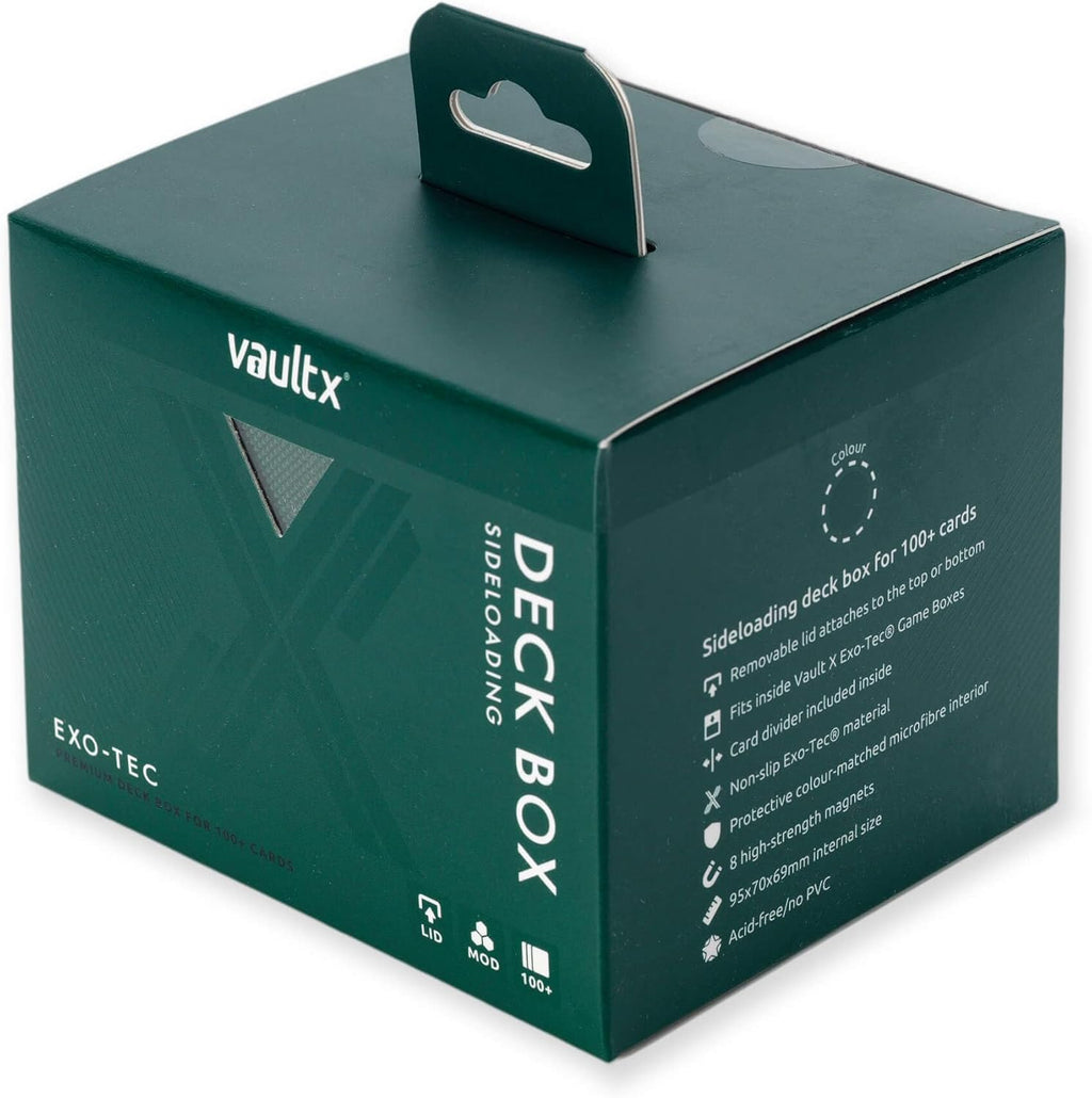 Trading Card Sideloading Deck Box, 100+ Sleeved Cards, Premium Exo-Tec Material, Card Holder Storage Box, Detachable Magnetic Lid, for MTG Commander Game, TCG (Green)