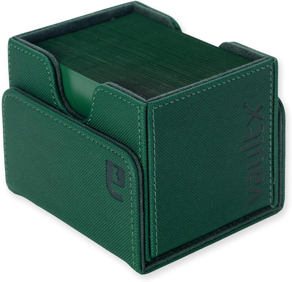 Trading Card Sideloading Deck Box, 100+ Sleeved Cards, Premium Exo-Tec Material, Card Holder Storage Box, Detachable Magnetic Lid, for MTG Commander Game, TCG (Green)
